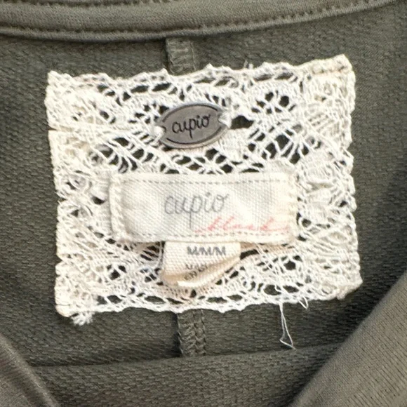 Cupio Olive Green Puff Sleeve Top - Picture 3 of 6